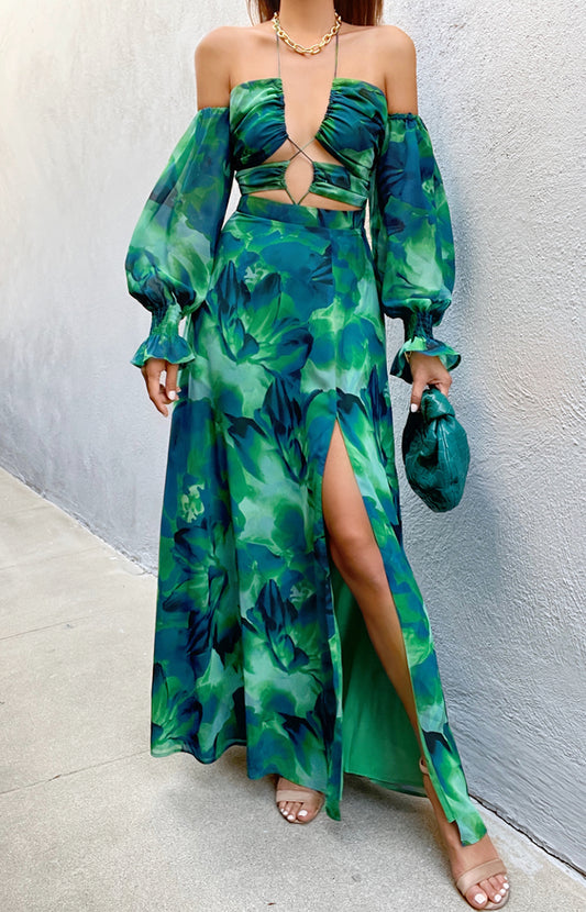 Karma Maxi Dress - Green Floral