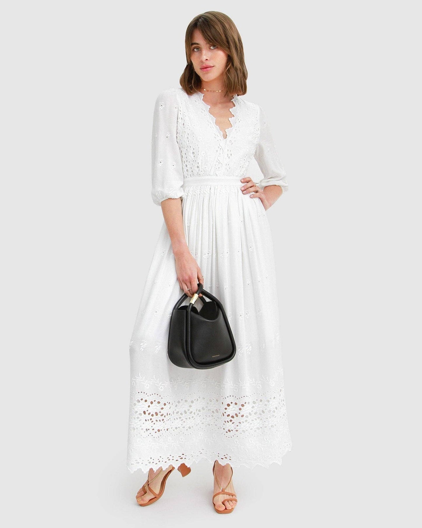 All Eyes On Me Midi Dress - White