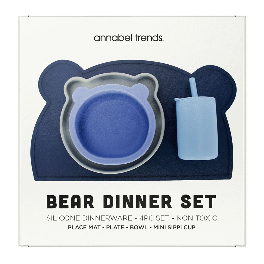 Silicone 4pc Dinner Set – Bear