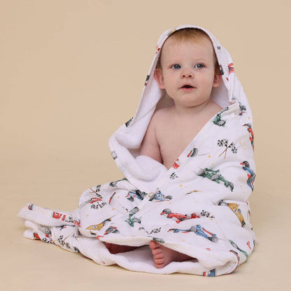 Little Racers Organic Hooded Baby Towel