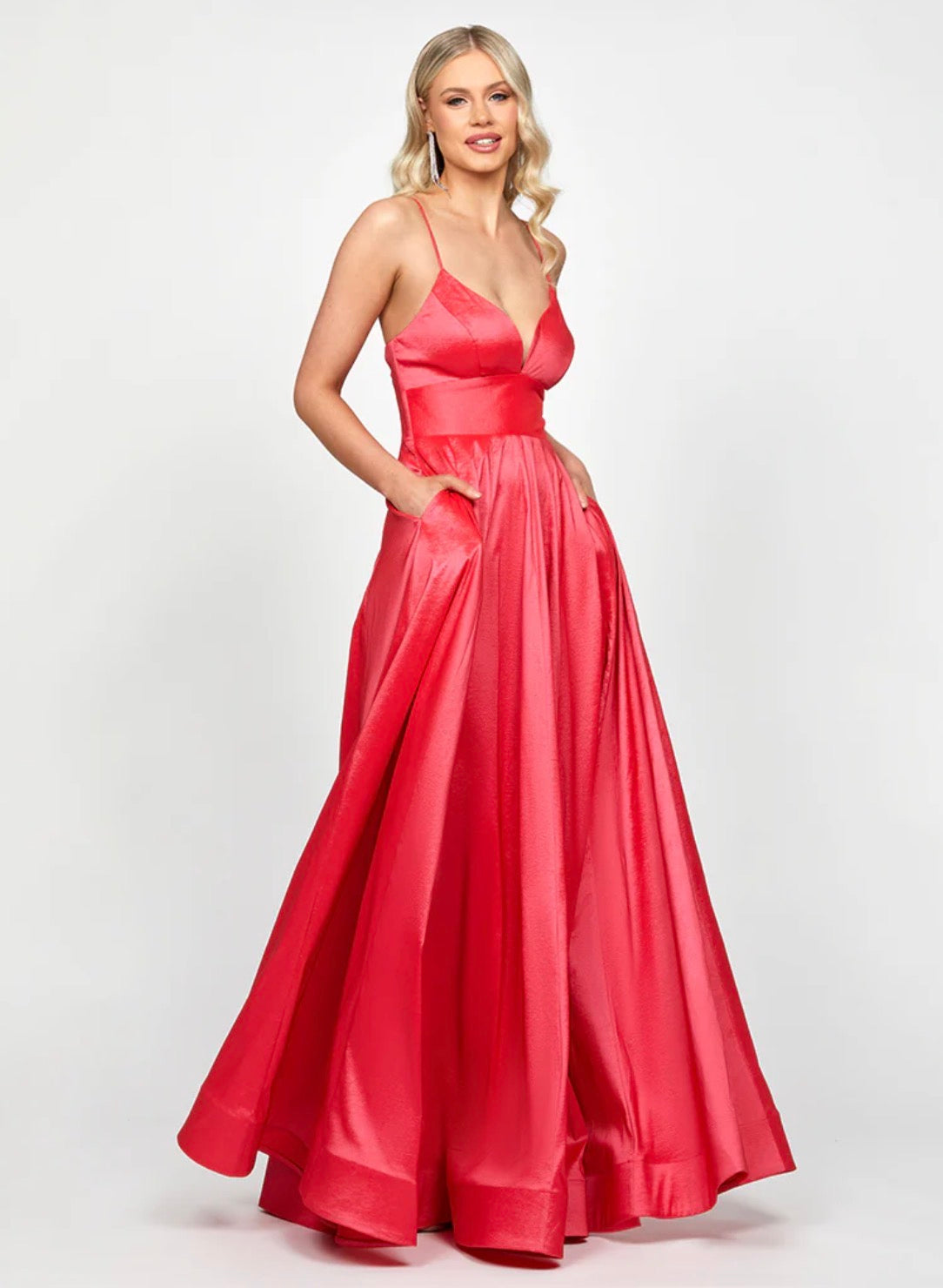Lola Strappy Back Gown - Lipstick