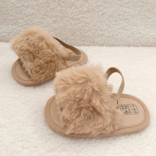 Fluffy Sandals - Beige
