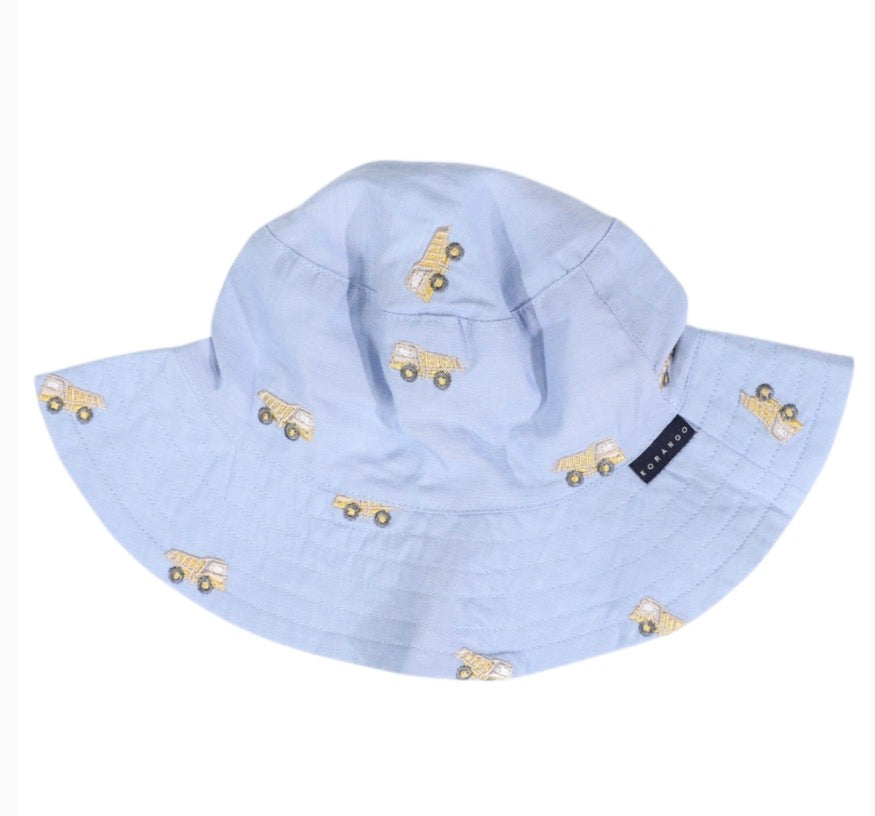 Truck Embroidered Sunhat - Chambray