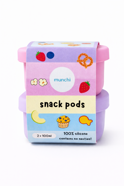 Silicone Snack Pods - 2 Pack (mixed colours)