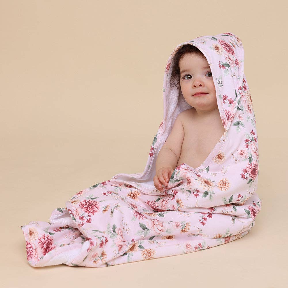 Birds & Blooms Organic Hooded Baby Towel