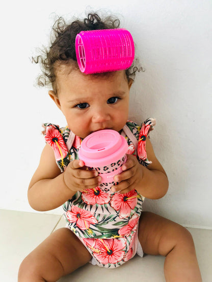 Leopard Print Babychino Cup - Straw Included
