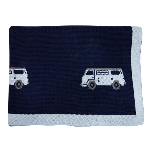 Kombi Van Knit Blanket - Navy