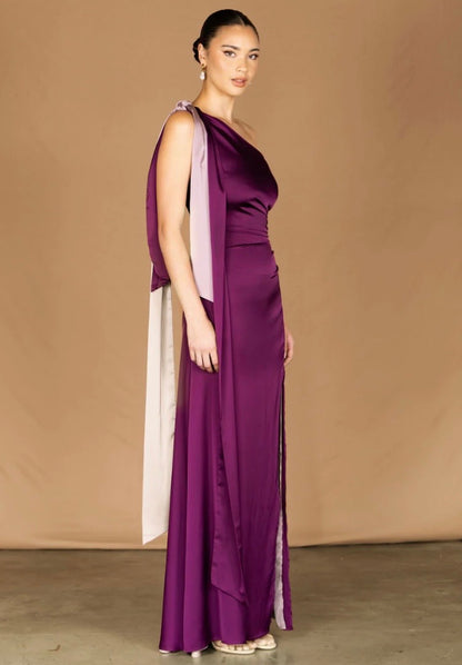 Jelissa Reversible Gown - Violet / Taupe