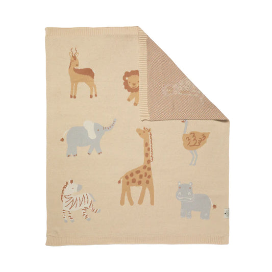 100% Cotton Jacquard Blanket - Wild Safari