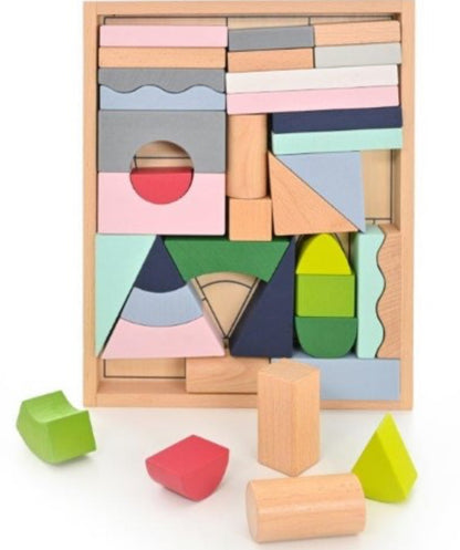 Wooden Building Blocks - 37 Piece