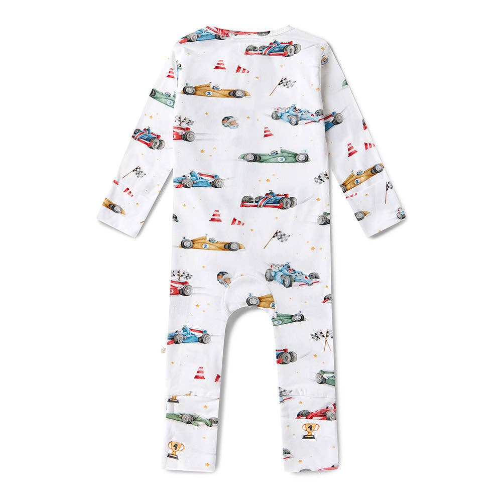 Little Racers Organic Snugglesuit Convertible Romper