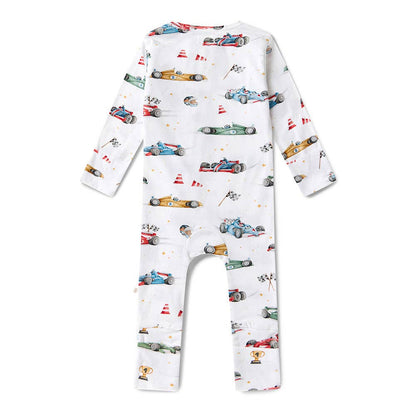 Little Racers Organic Snugglesuit Convertible Romper