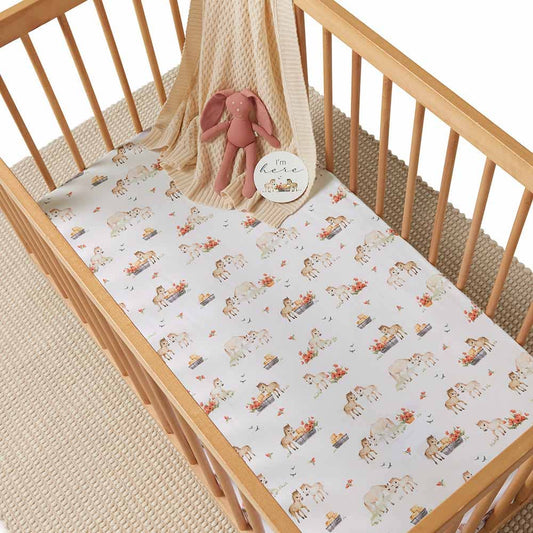 Pony Pals Organic Fitted Cot Sheet