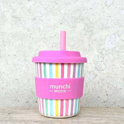 Calypso Middie Single Cup (8oz/240ml) Pink Straw Included