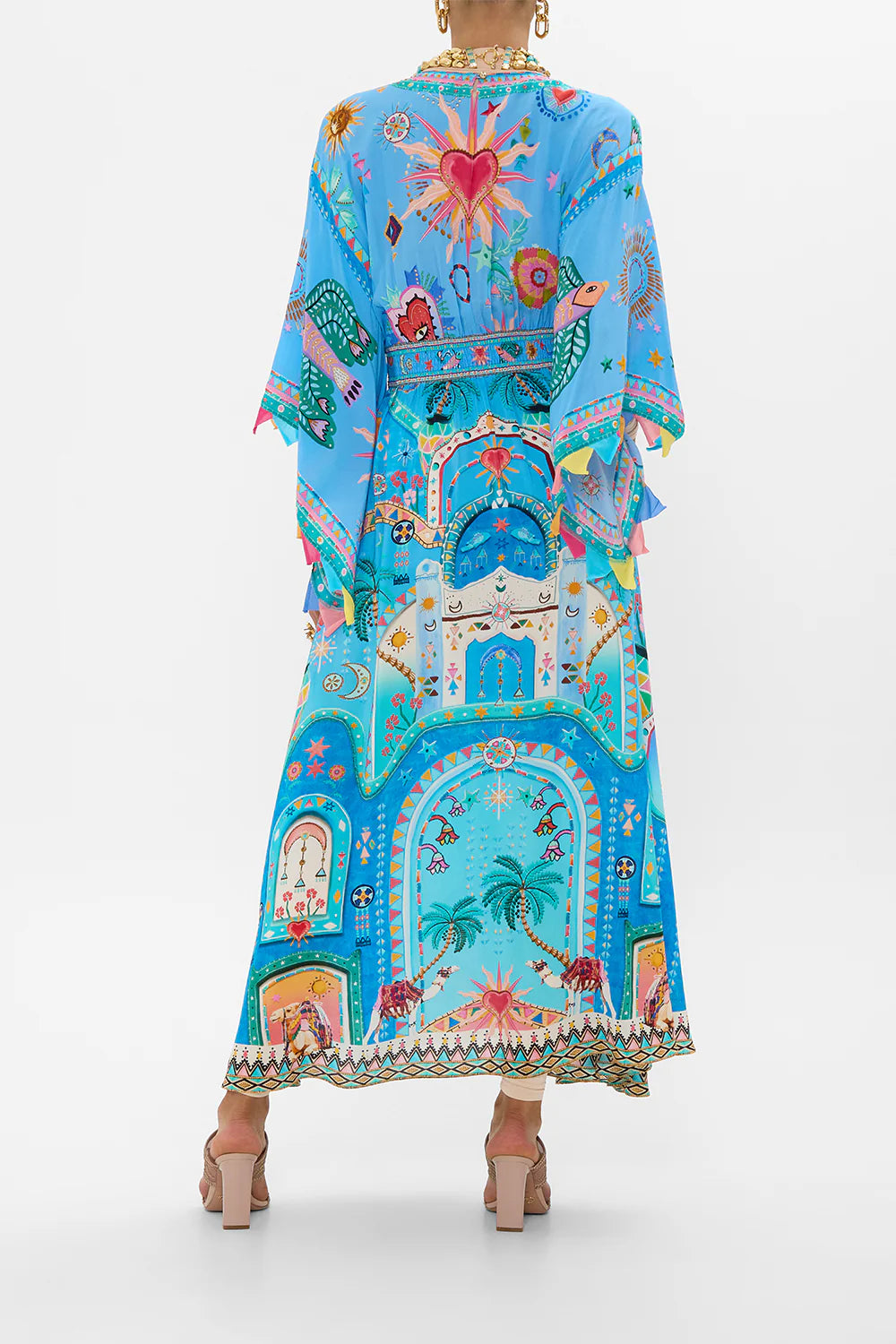 A Painted Village Waisted Dress Waisted Dress With Kimono Sleeve