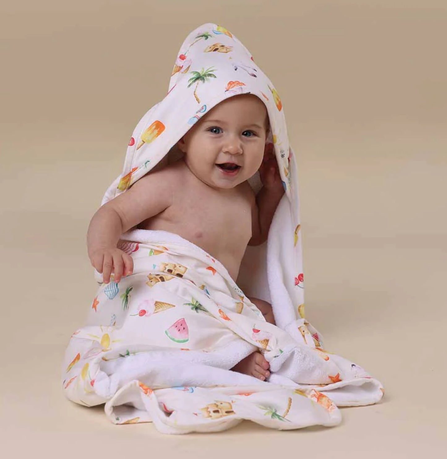 Beach Fun Organic Hooded Baby Towel