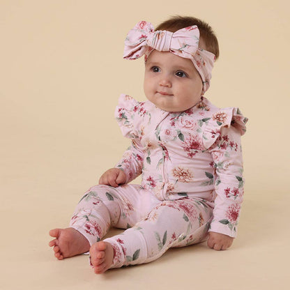 Birds & Blooms Organic Snugglesuit Convertible Romper with Frill