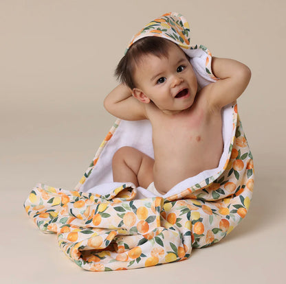 Sunny Citrus Organic Hooded Baby Towel
