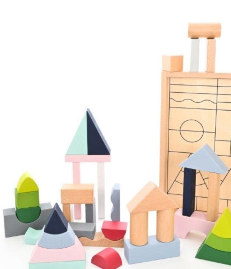 Wooden Building Blocks - 37 Piece