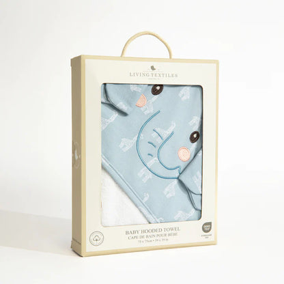 Organic Hooded Towel - Wild Safari/ Elephant