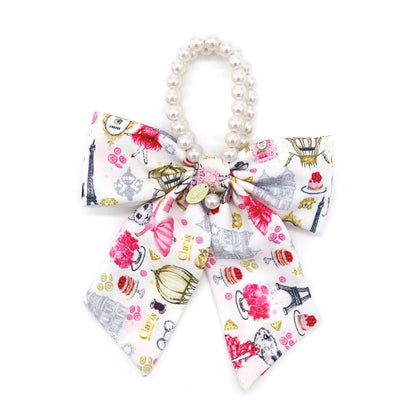 Claris - The Chicest Mouse In Paris™ Fashion Print and Pearl Hair Elastic with Bow
