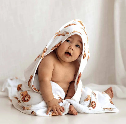 Lion Organic Hooded Baby Towel