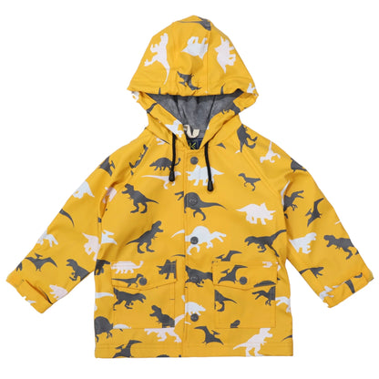 Colour Change Raincoat - Dinosaur Yellow