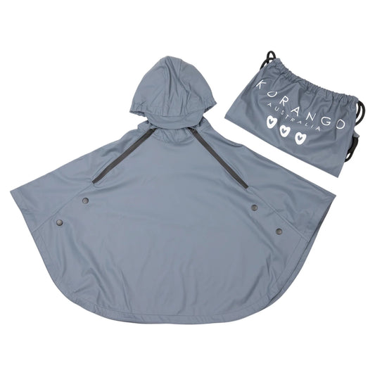 Waterproof Poncho With Carry Bag - Charcoal
