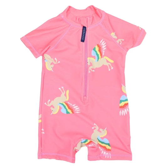 Unicorn Zip UPF50 Swimsuit - Hot Pink