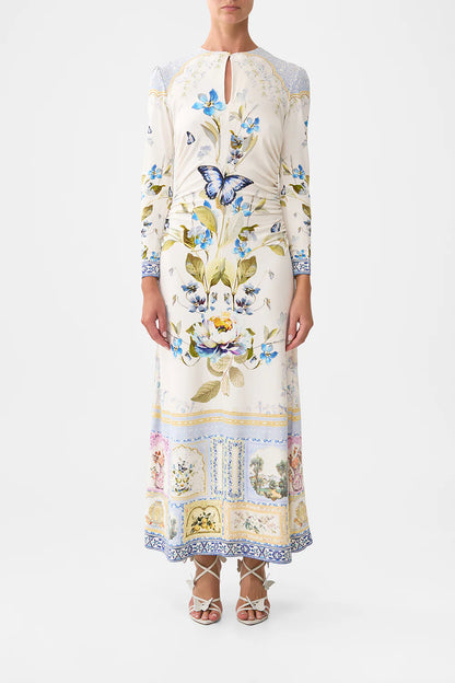 Gathered Jersey Dress Botanical Ballads