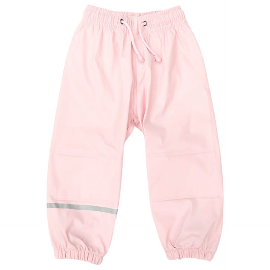 Waterproof Rain Pant With Drawstring & Elastic Footstrap - Pink