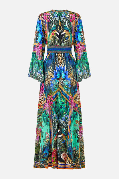 Shaped Waistband Dress With Ruffle Sleeve Animal Alchemy