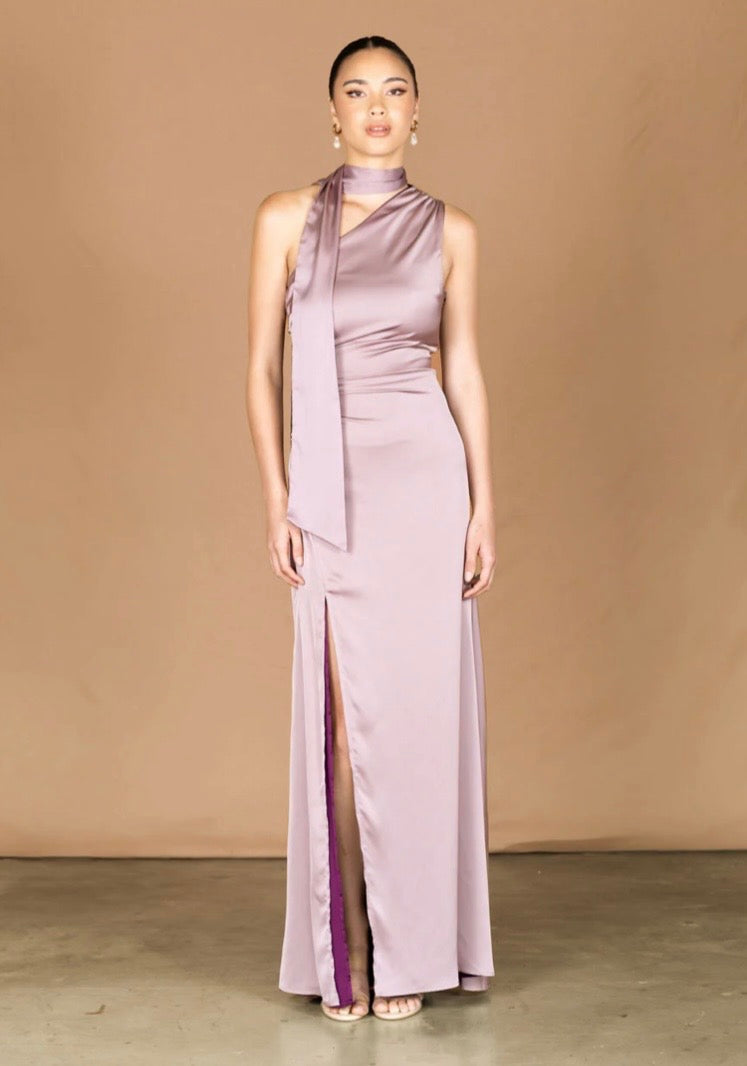Jelissa Reversible Gown - Violet / Taupe
