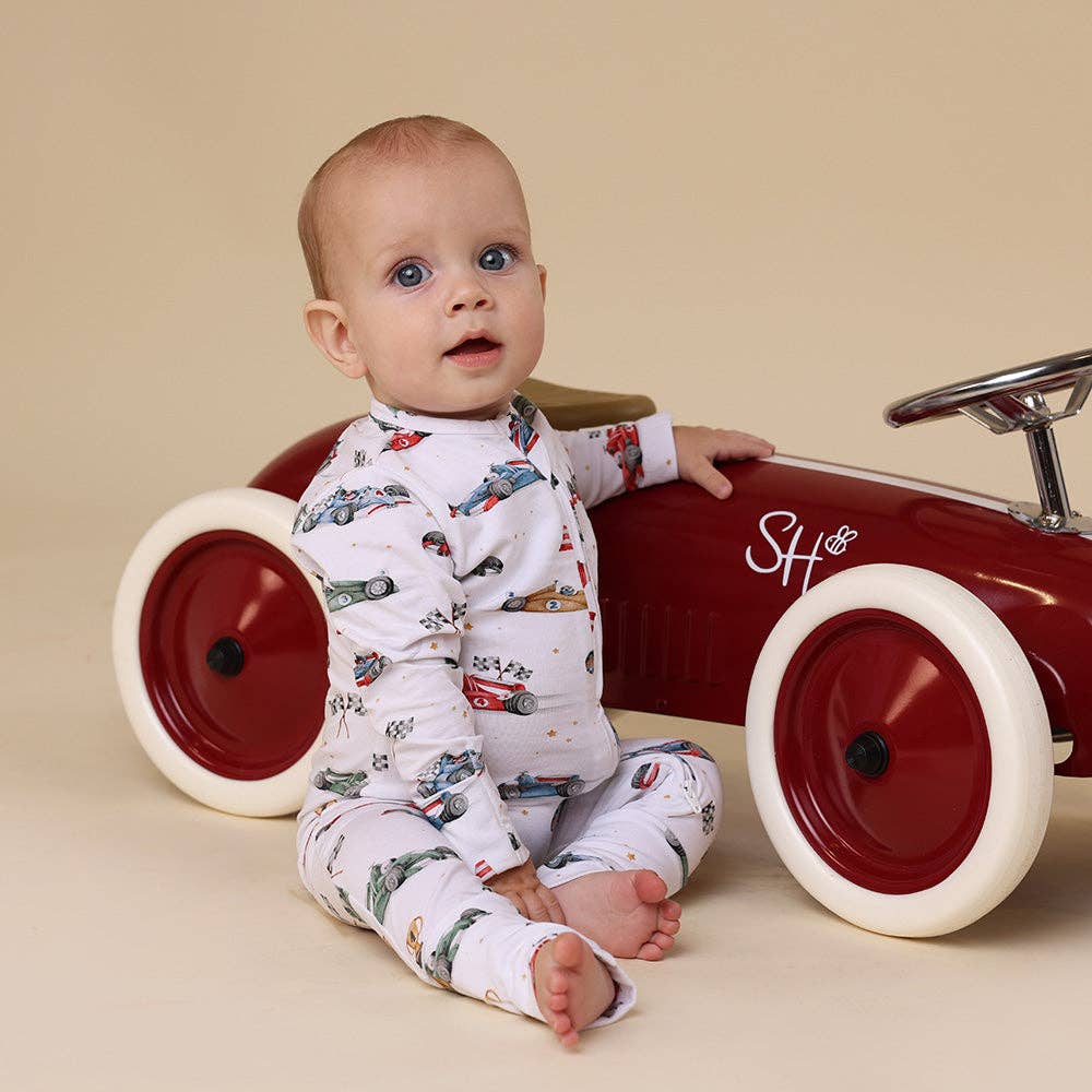 Little Racers Organic Snugglesuit Convertible Romper