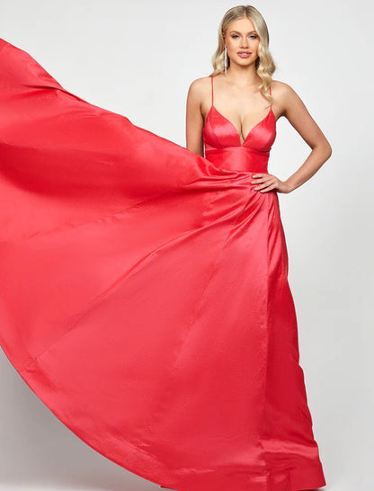 Lola Strappy Back Gown - Lipstick