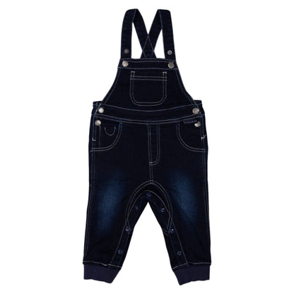 Denim Knit Overalls - Dark Denim