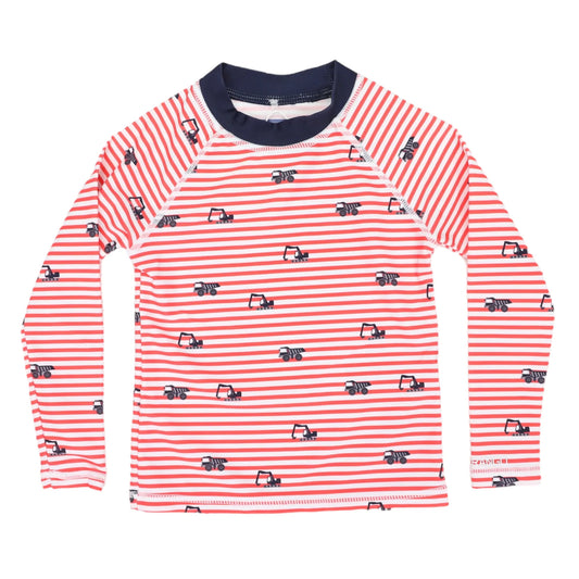 Truck UPF50 Long Sleeve Rashie - Red White Stripe 1Y