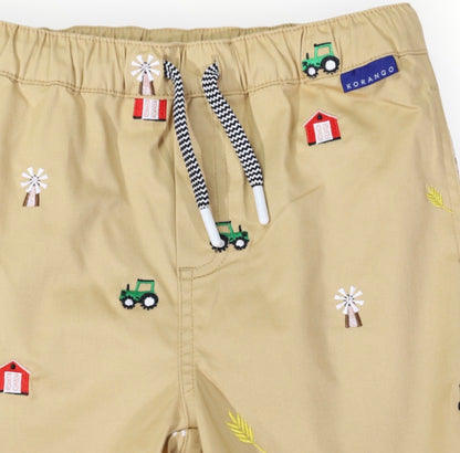 Farmyard Embroidered Short - Sand