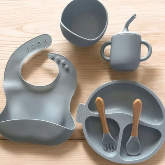 Silicone 6 Piece Feeding Set - Various Colours