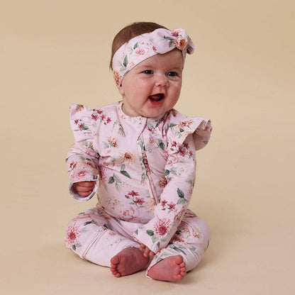 Birds & Blooms Organic Snugglesuit Convertible Romper with Frill