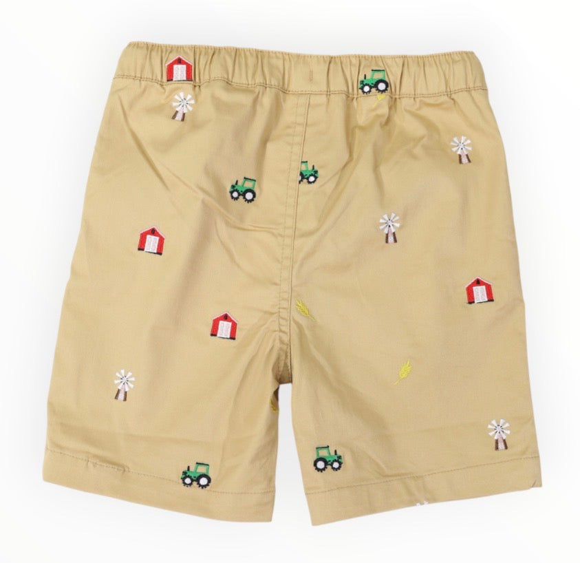 Farmyard Embroidered Short - Sand