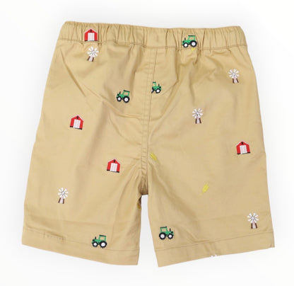 Farmyard Embroidered Short - Sand