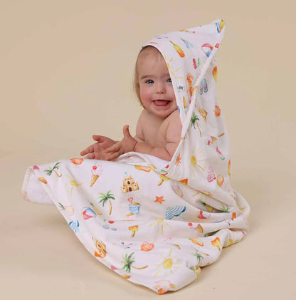 Beach Fun Organic Hooded Baby Towel