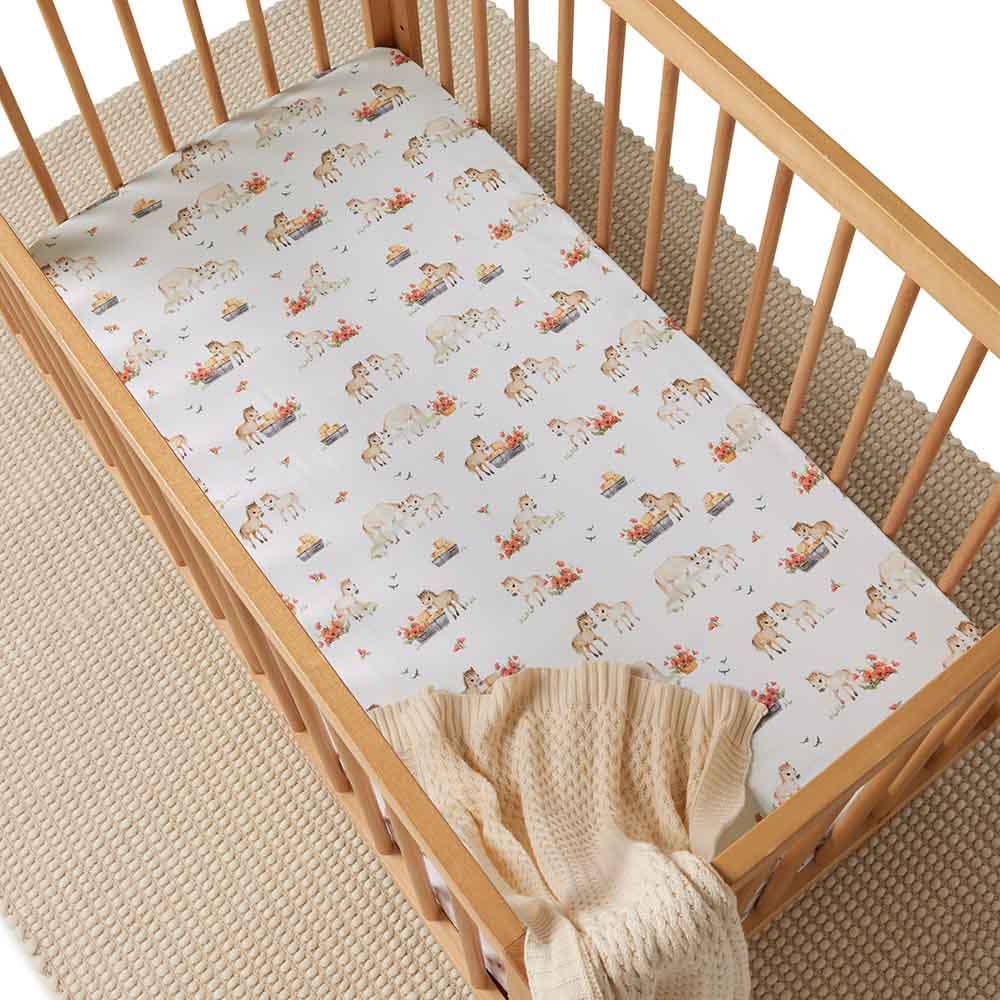 Pony Pals Organic Fitted Cot Sheet