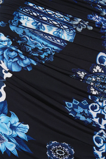 One Shoulder Jersey Cut Out Dress - A Tiled Wonderland