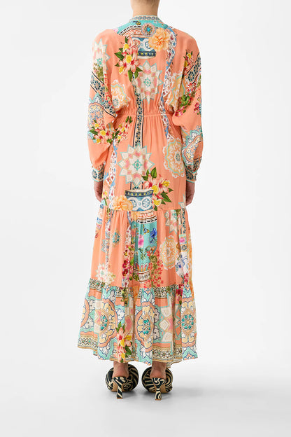 Tiered Shirtdress With Wide Waist Tie - Meet Me in Mallorca