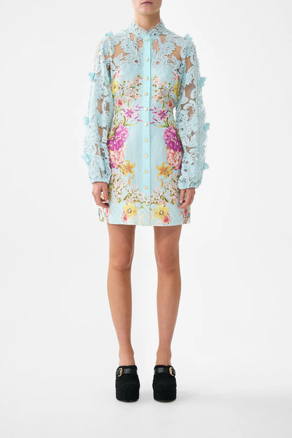 Lace Sleeve Mini Dress Bazaar Blooms