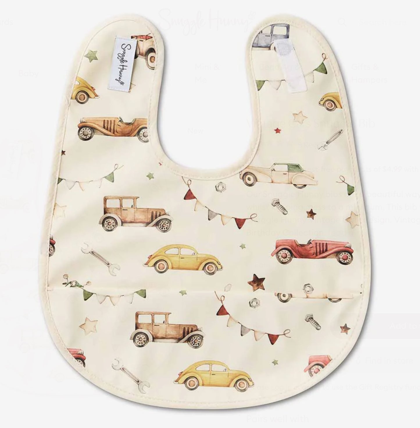 Vintage Cars Snuggle Bib