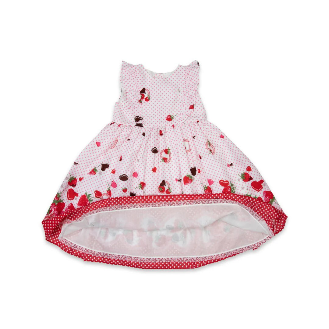 Strawberry Hearts Party Dress - White