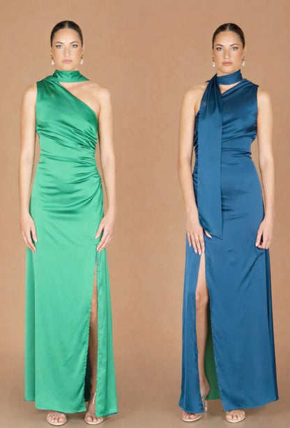 Jelissa Reversible Gown -  Emerald / Royal Blue